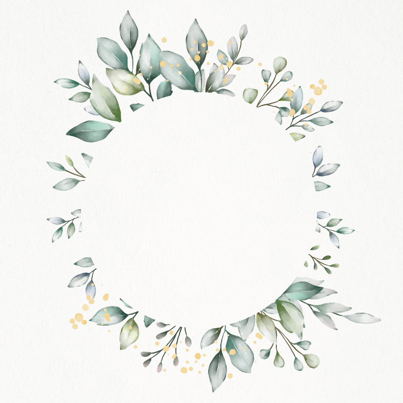 Save the Date -  Green Leaves