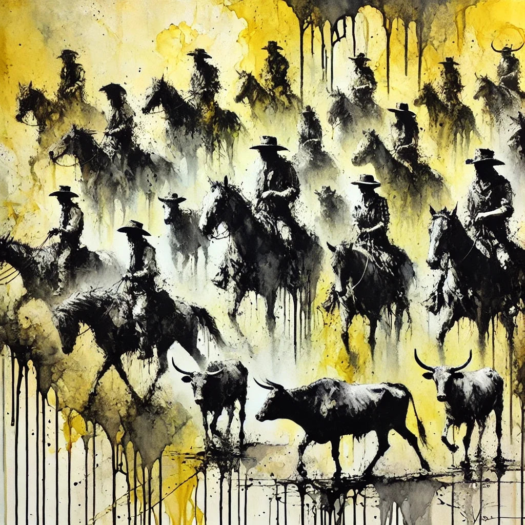 Western Ink Montage Canvas