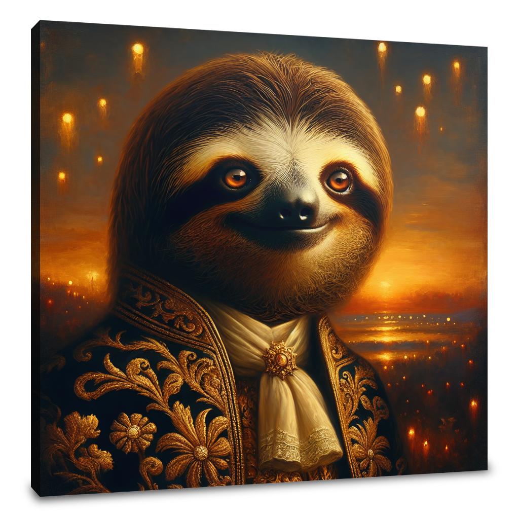 Regal Dusk Sloth Canvas