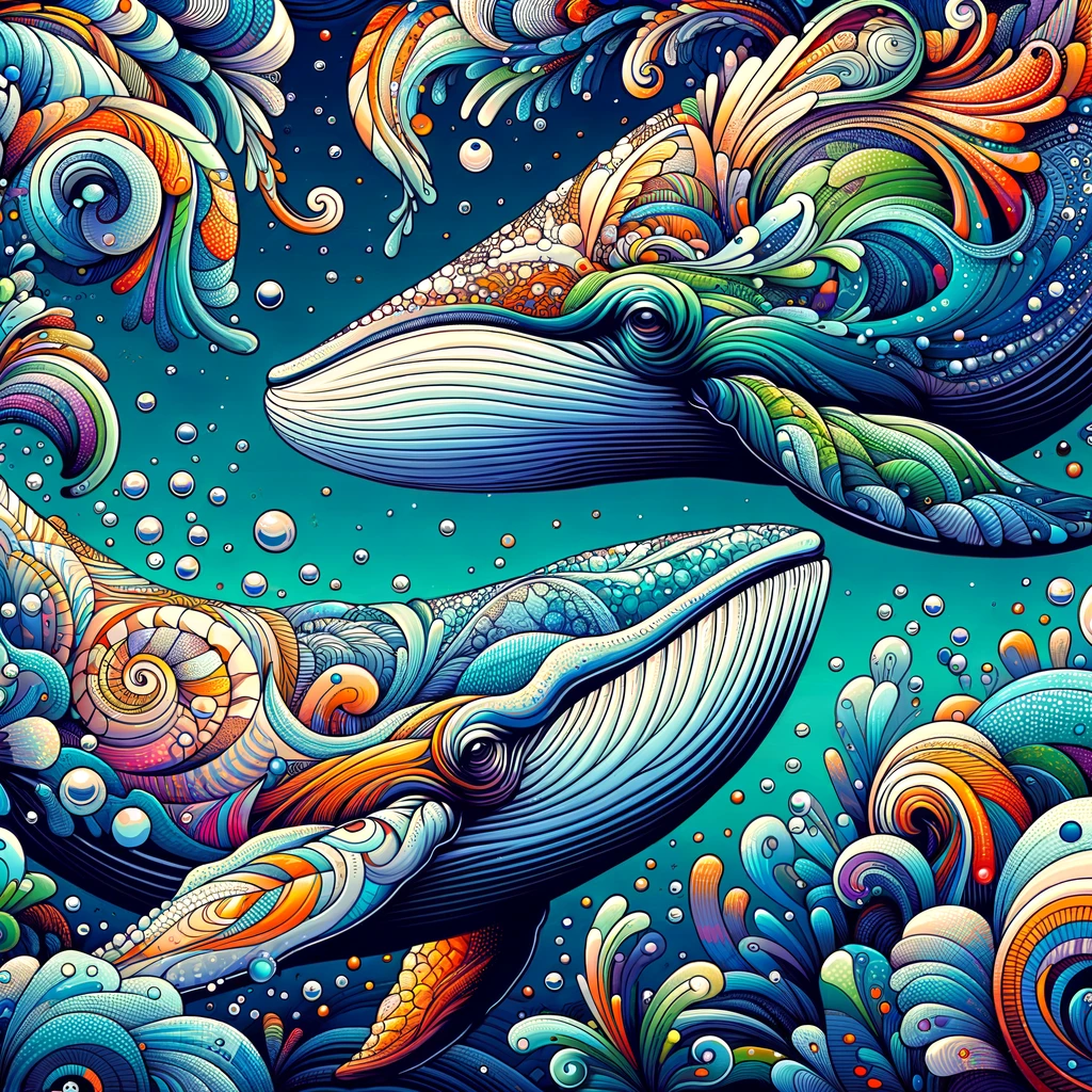 Whale Pop Art Blend Canvas