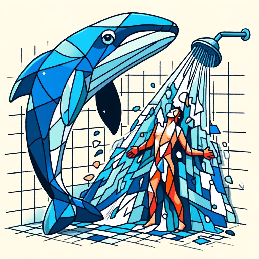 Whale of a Time Shower Canvas