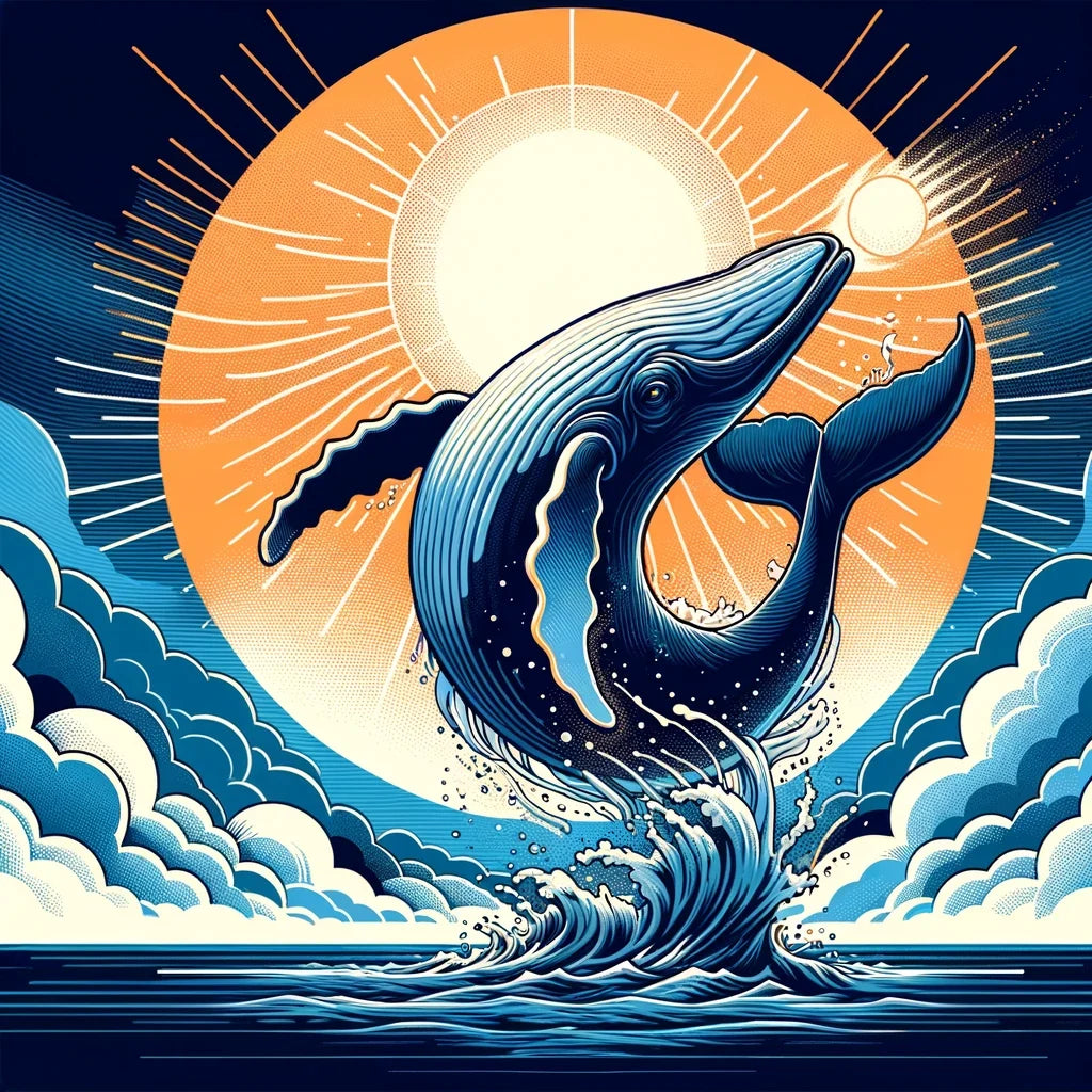 Whale's Cosmic Volley Cotton Cushion