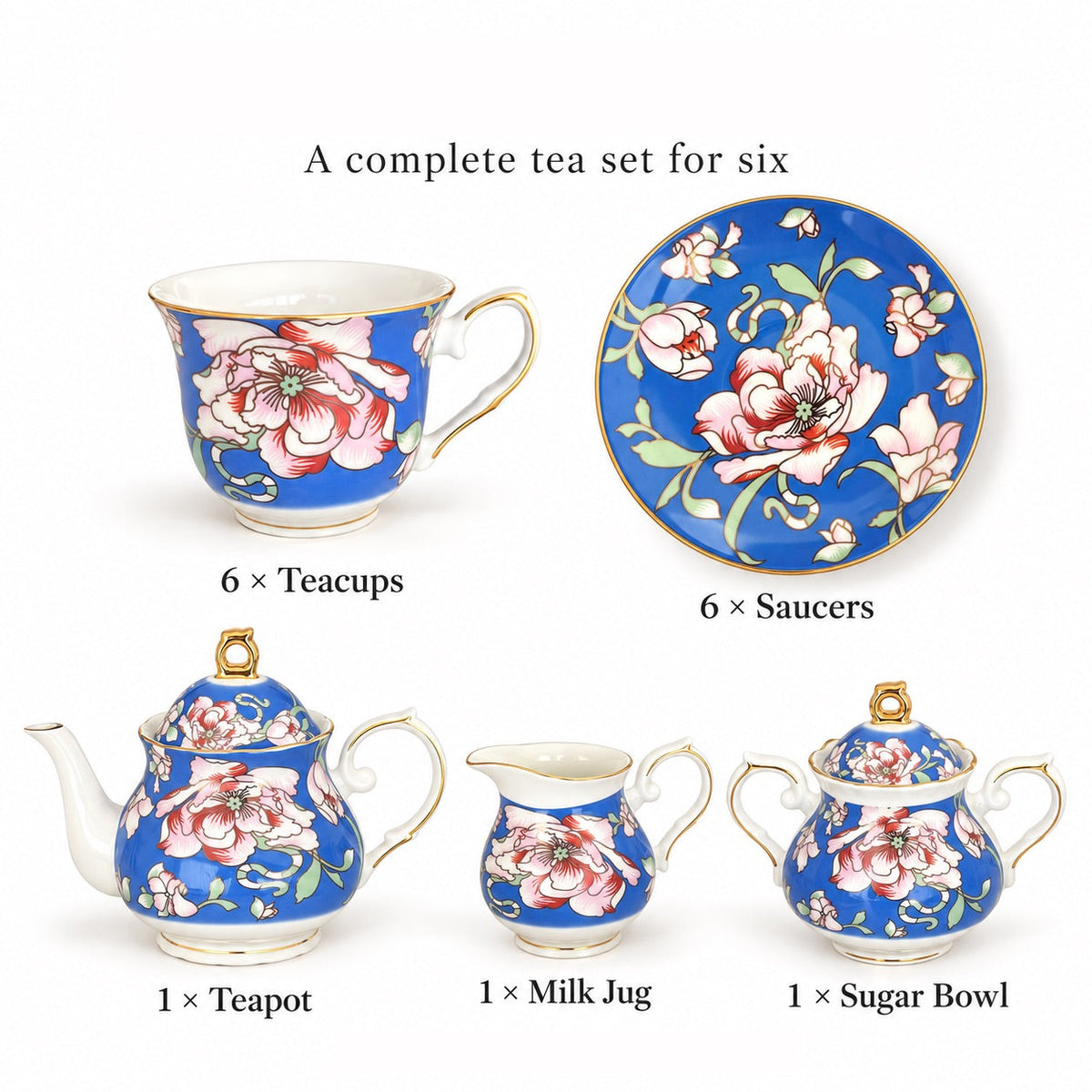 Rosewood Garden Fine Bone China Tea Set