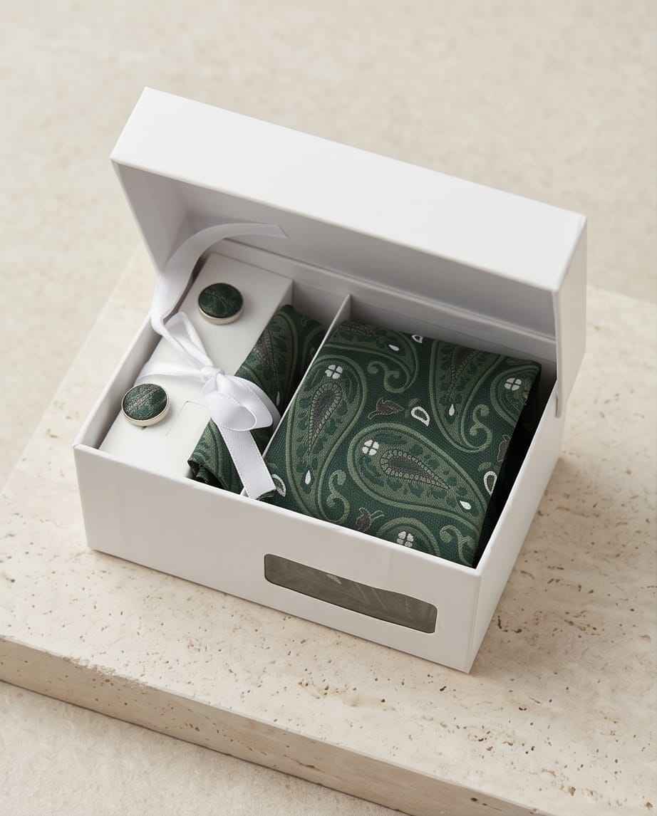 Emerald Paisley Luxury Tie Gift Set