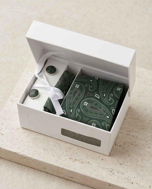Emerald Paisley Luxury Tie Gift Set