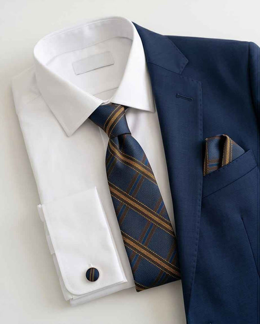 The "Regal Plaid" Tie & Cufflink Set