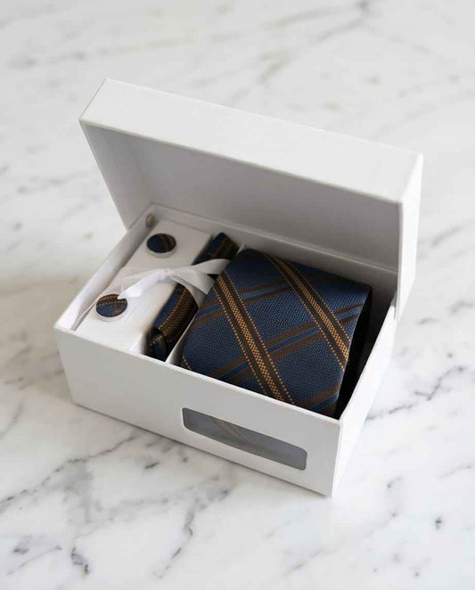 The "Regal Plaid" Tie & Cufflink Set