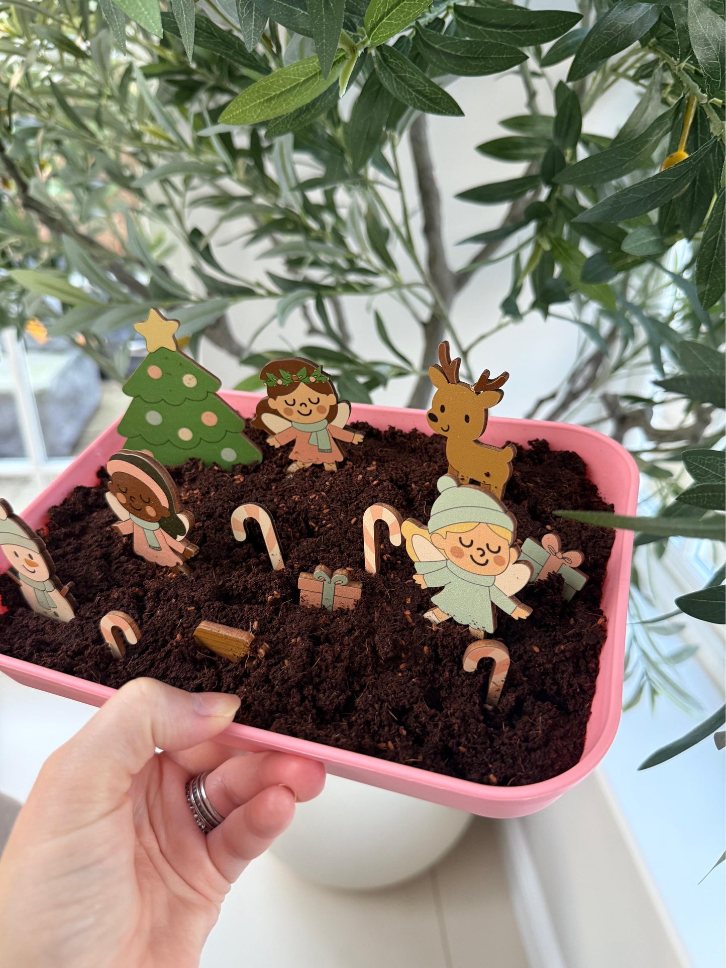 Fairy Garden Starter Kit (Apron,Tray, Shovel, Fairies, Soil & Seeds)