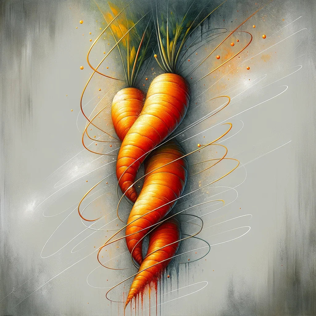 Whimsical Carrot Swirl Canvas