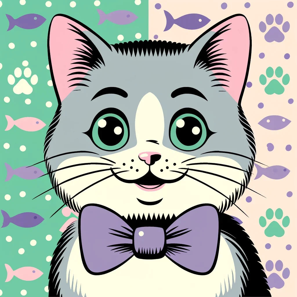 Whimsical Cat Canvas
