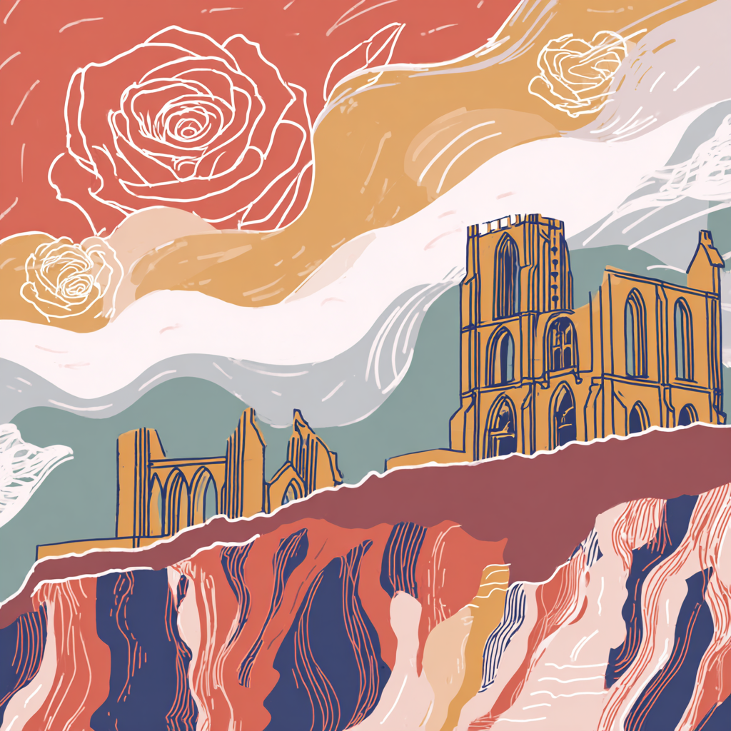 Whitby Abbey Rose Canvas