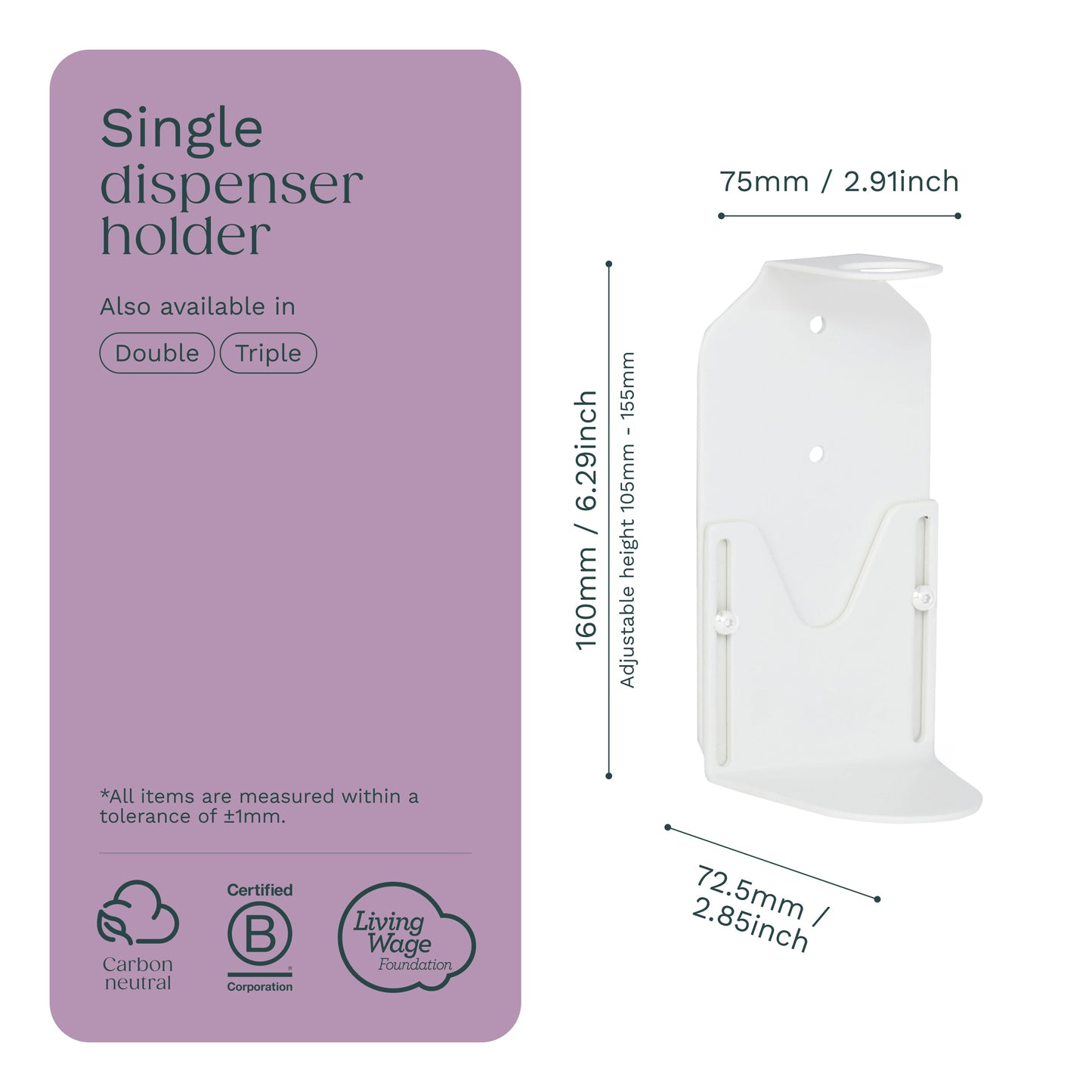 White Single Bottle Holder