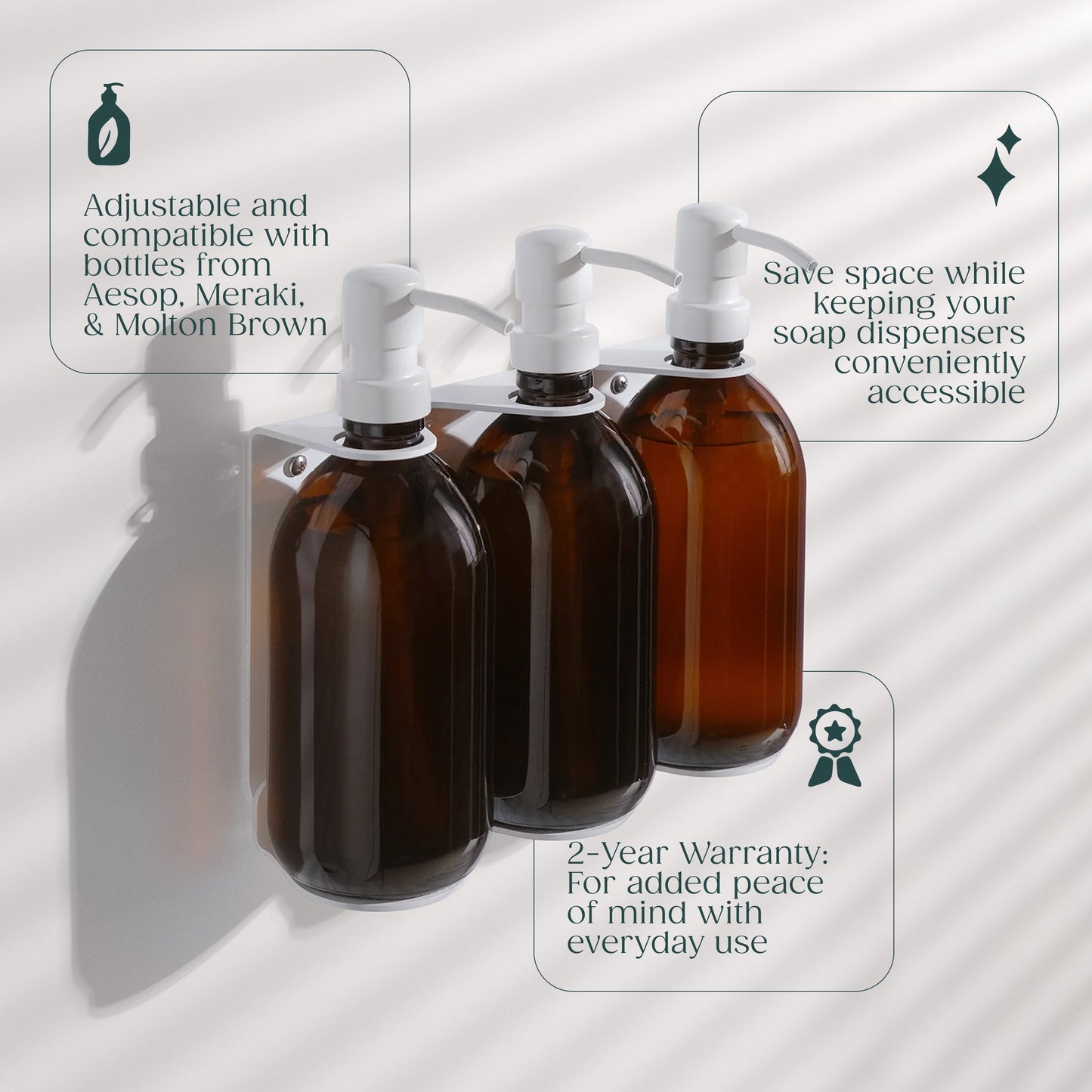 White Triple Bottle Holder