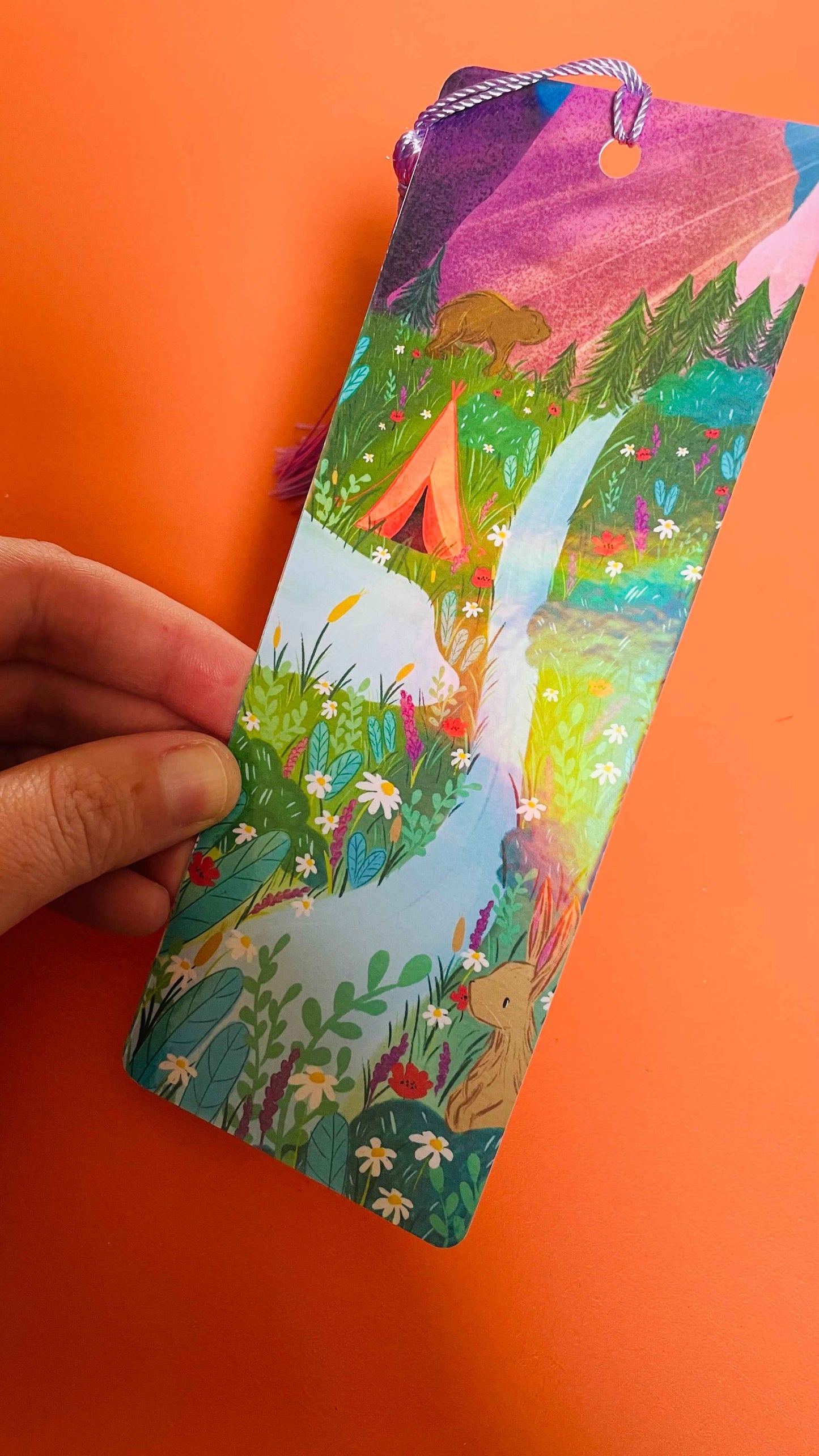 Wild Camping Forest Holographic Bookmark