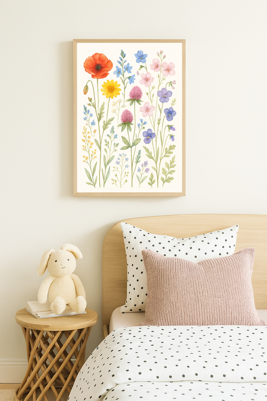 Wildflower Garden – Vibrant Floral Wall Art for Kids’ Rooms