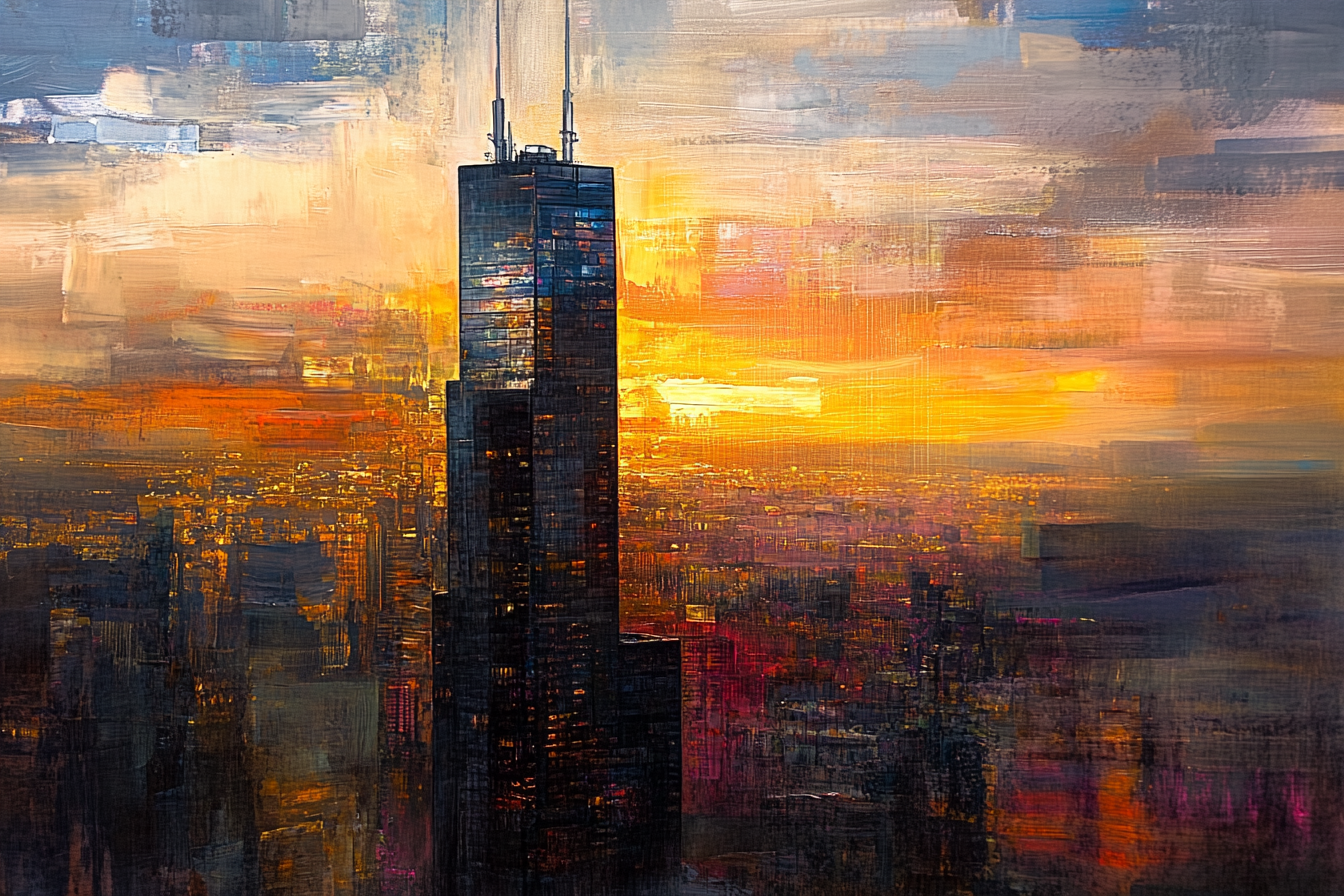 Willis Tower Evening Blanket