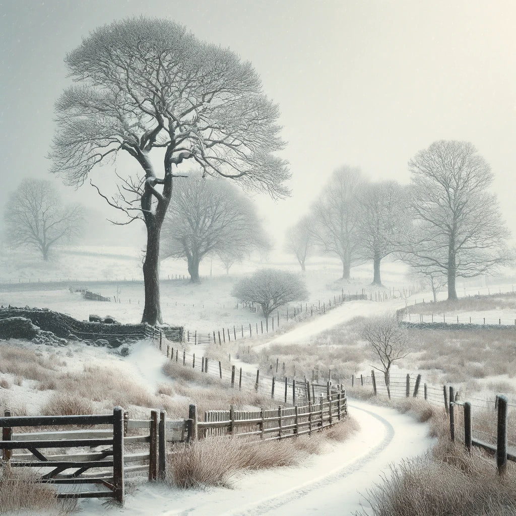 Winter Countryside Cotton Cushion