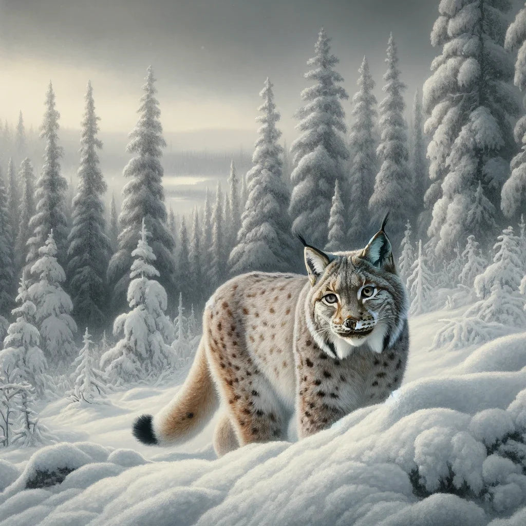Winter Lynx Cotton Cushion