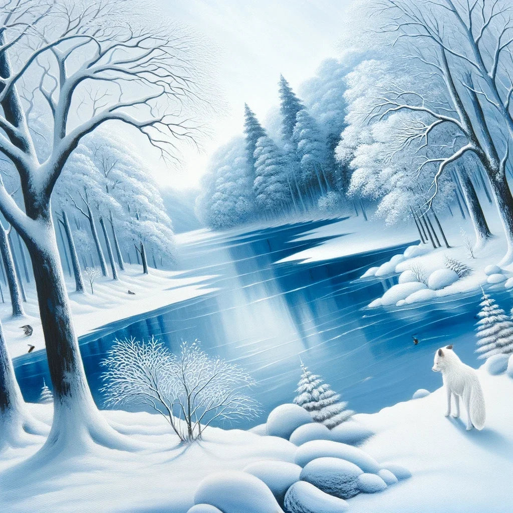 Winter Serenity with Fox Canvas