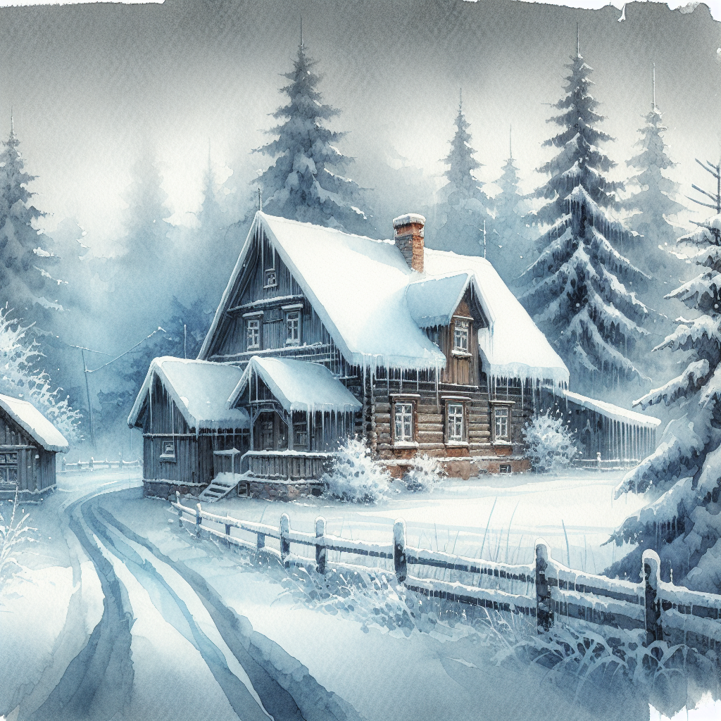 Winter Solitude Watercolour Canvas