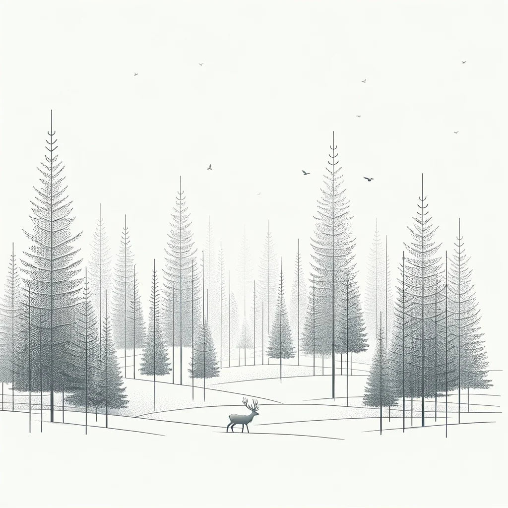 Winter Solitude in Monochromatic Canvas