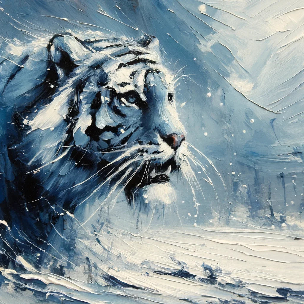 Winter Tiger Stare Canvas