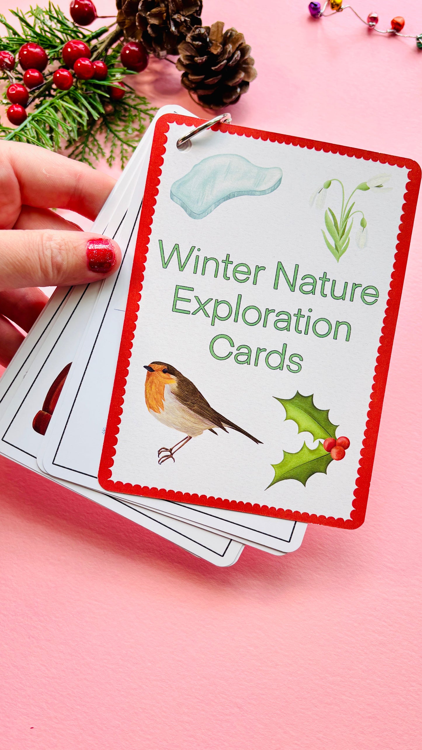 Winter Nature Scavenger Hunt Cards for Kids | Eco-Friendly Outdoor Christmas Gift