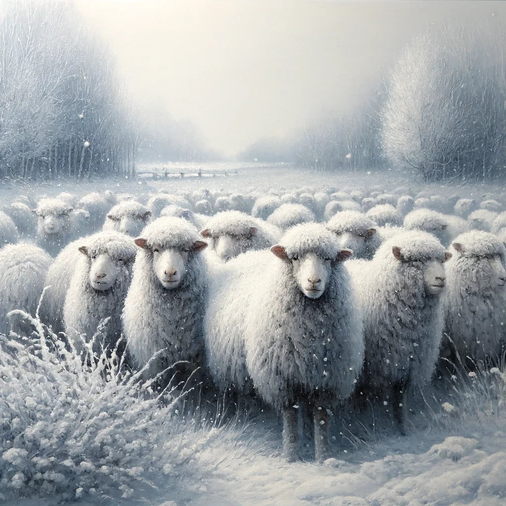 Winter's Embrace Sheep Canvas