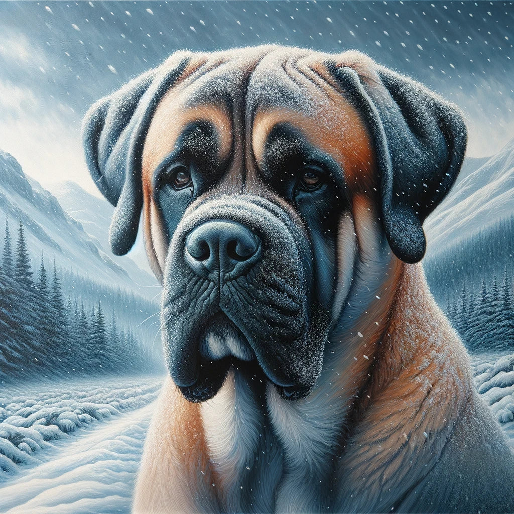 Winter's Guardian Bullmastiff Canvas