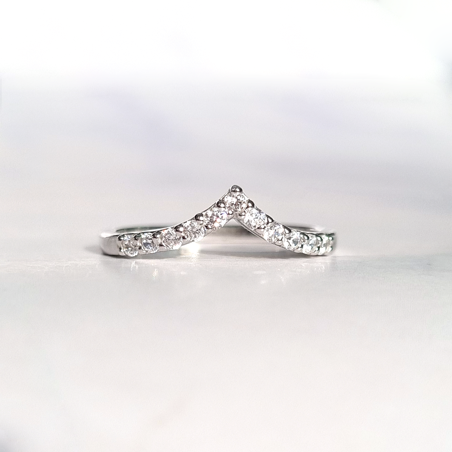 Wishbone Curved Eternity Ring in Sterling Silver