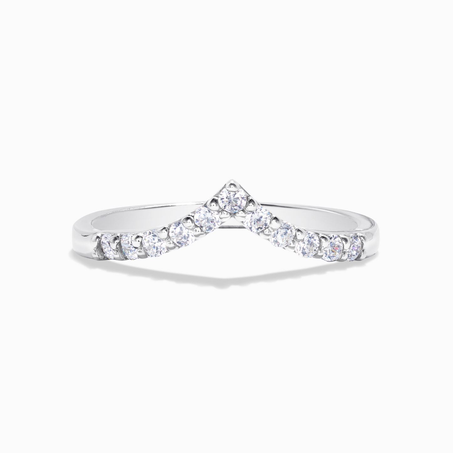 Wishbone Curved Eternity Ring in Sterling Silver