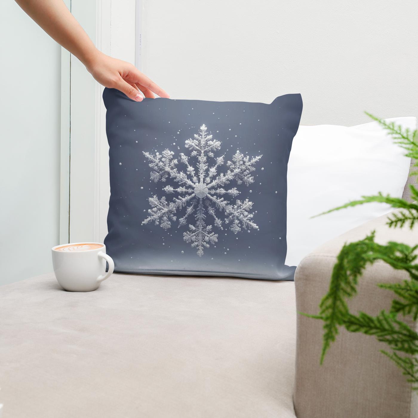 Snowfall Serenity Cotton Cushion