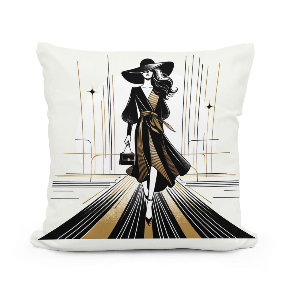 Catwalk Elegance Unveiled Cotton Cushion