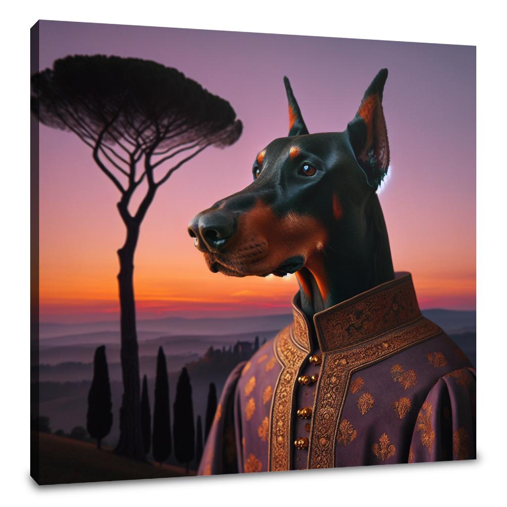 Dusk's Regal Doberman Canvas