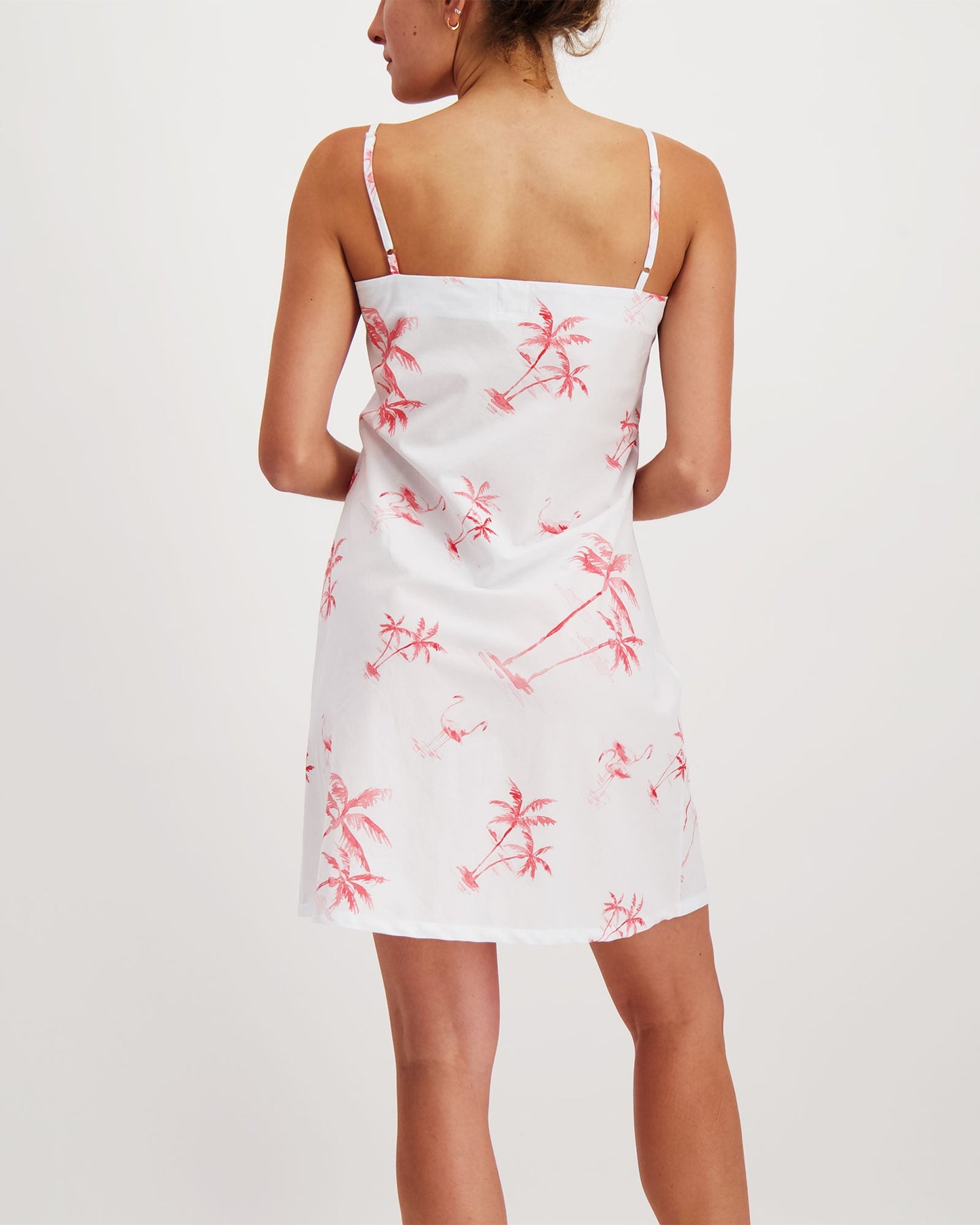 Womens Chemise Nighty - Pink Palms