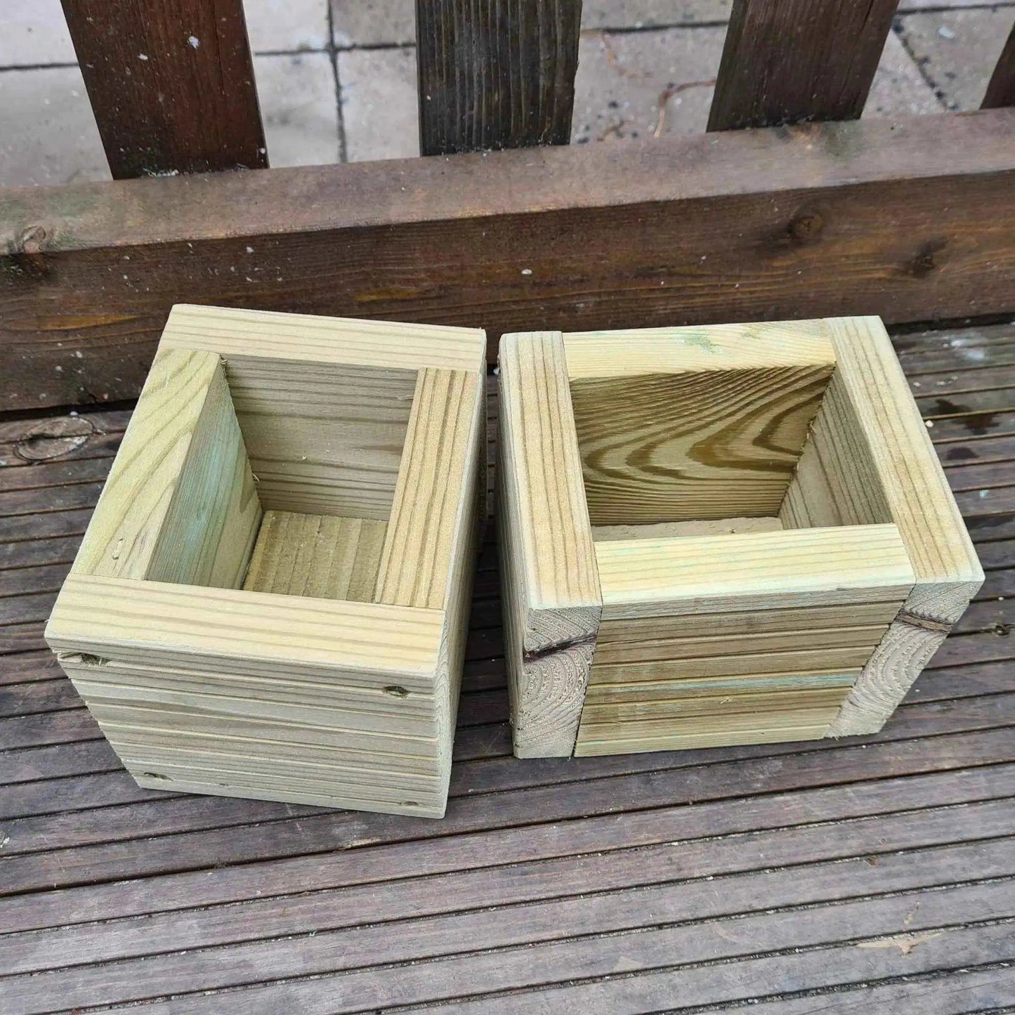 Wooden Decking herb planter boxes pack of 3