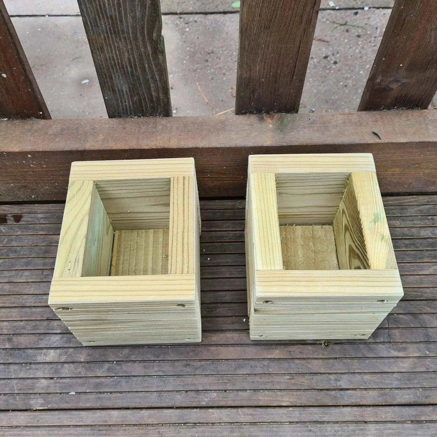Wooden Decking herb planter boxes pack of 3