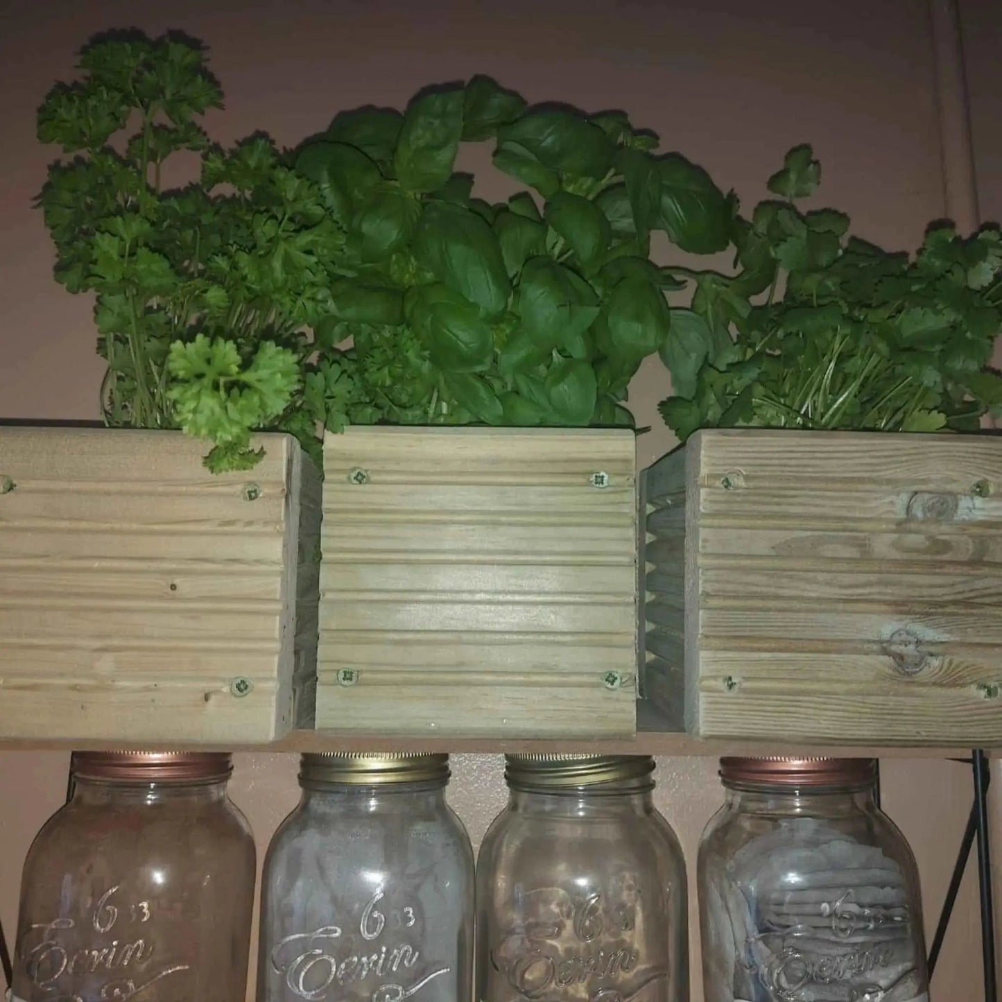 Wooden Decking herb planter boxes pack of 3