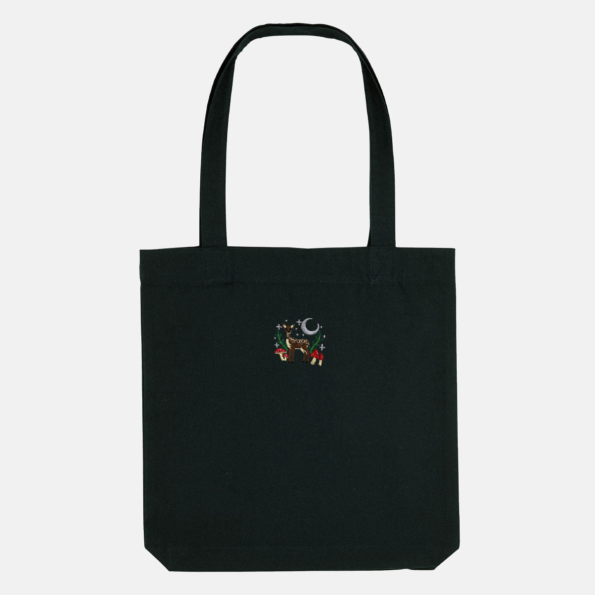 Woodland Scene Embroidered Organic Tote Bag, Vegan Gift