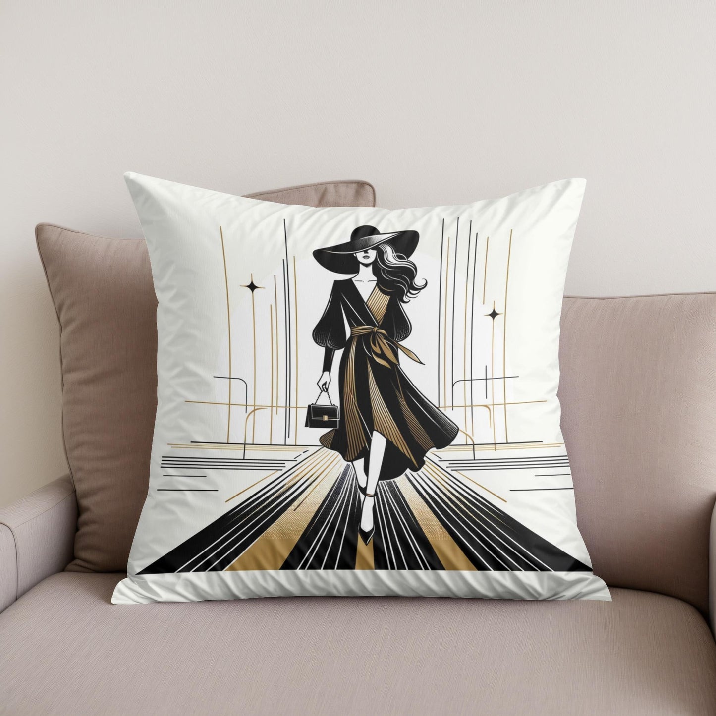 Catwalk Elegance Unveiled Cotton Cushion