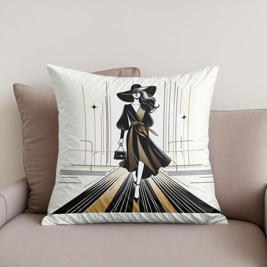 Catwalk Elegance Unveiled Cotton Cushion