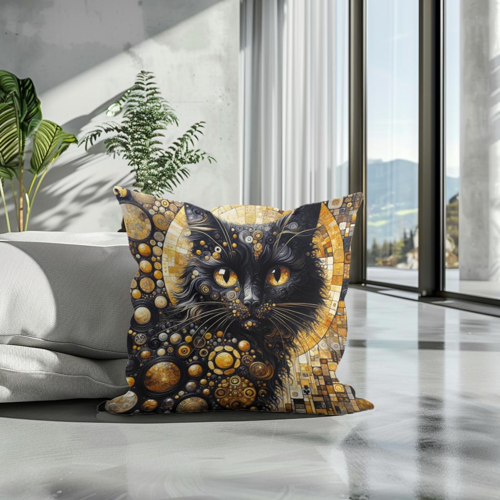 The Golden Cat Eyes Cotton Cushion