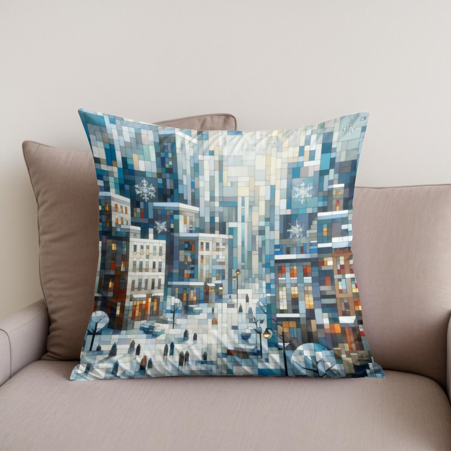 Winter Geometry Cotton Cushion