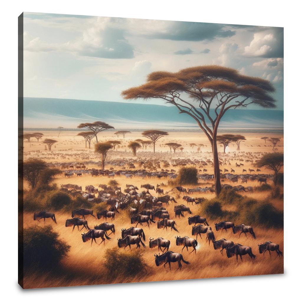 Serengeti Migration Canvas