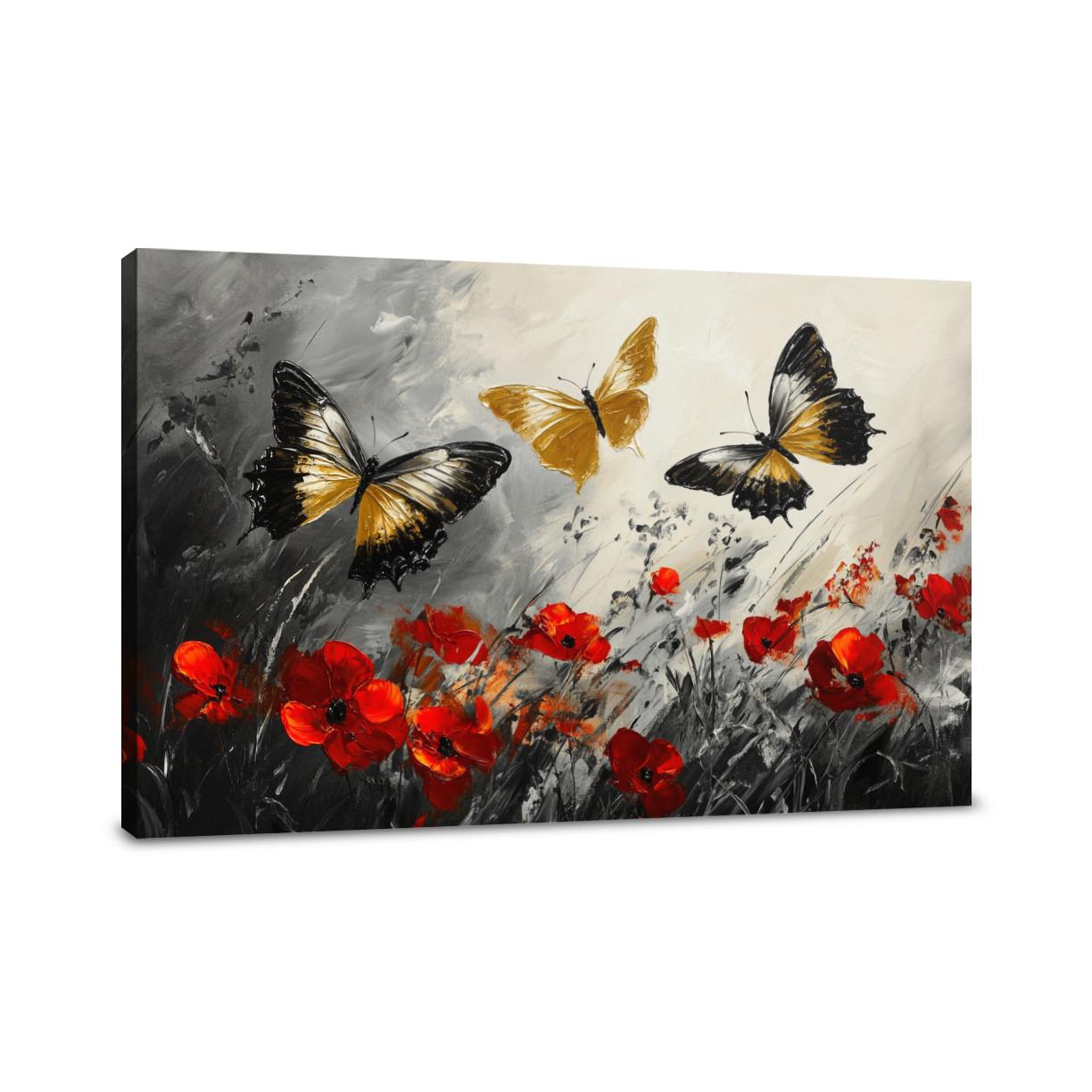 Golden Butterfly Meadow Canvas