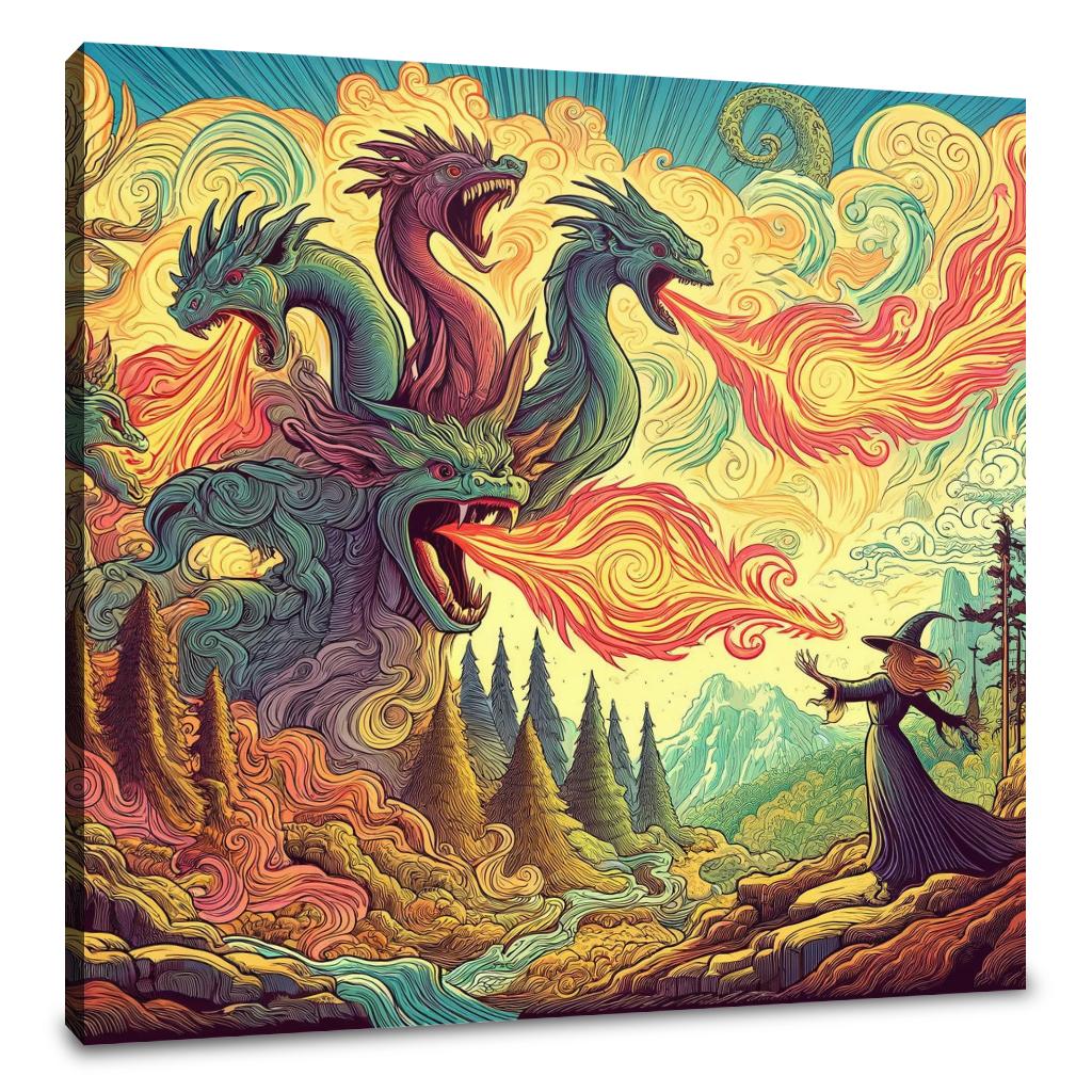 Mythical Fire Duel Canvas