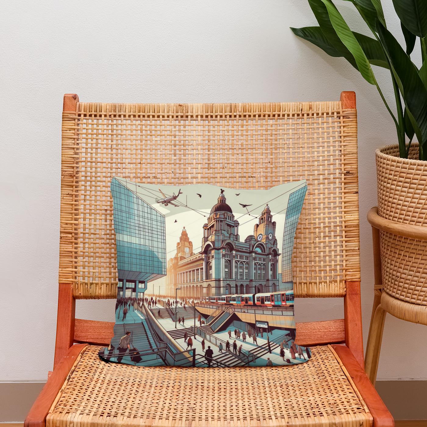 Liverpool Lime Street Nexus Cotton Cushion