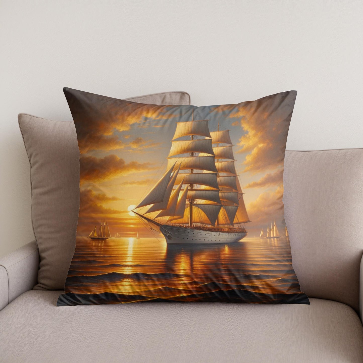 Sunset Voyage Cotton Cushion