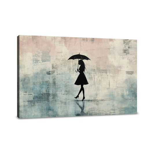 Woman with Umbrella Canvas