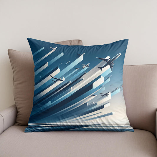 Ascension in Blue Cotton Cushion